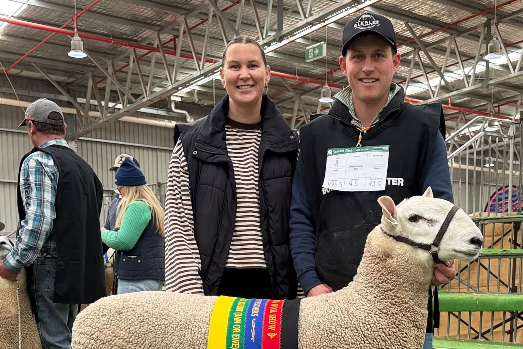 Described as a &ldquo;pretty well put together animal&rdquo; was the young Border Leicester ram Glenlee Park&rsquo;s Billie and Will Schilling were thrilled to be pictured with, after it had picked up Supreme Interbreed Longwool Exhibit at the Australian Sheep and Wool Show in Bendigo on July 19.