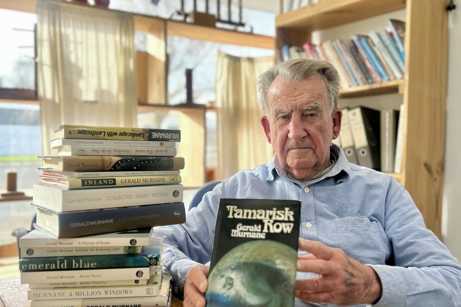 Gerald Murnane holds Tamarisk Row, his first published novel, and the book he says remains closest to his heart. The Goroke-based author said the book's publication allowed him, for the first time, to call himself a writer proudly.
