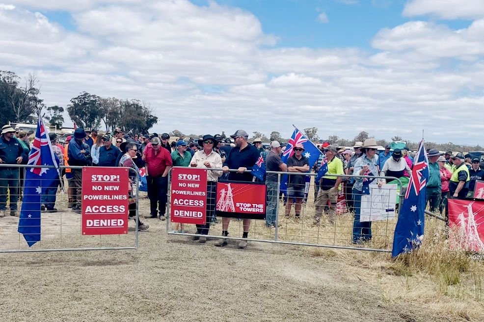 Landowners block access by energy company personnel to private land in December 2025.