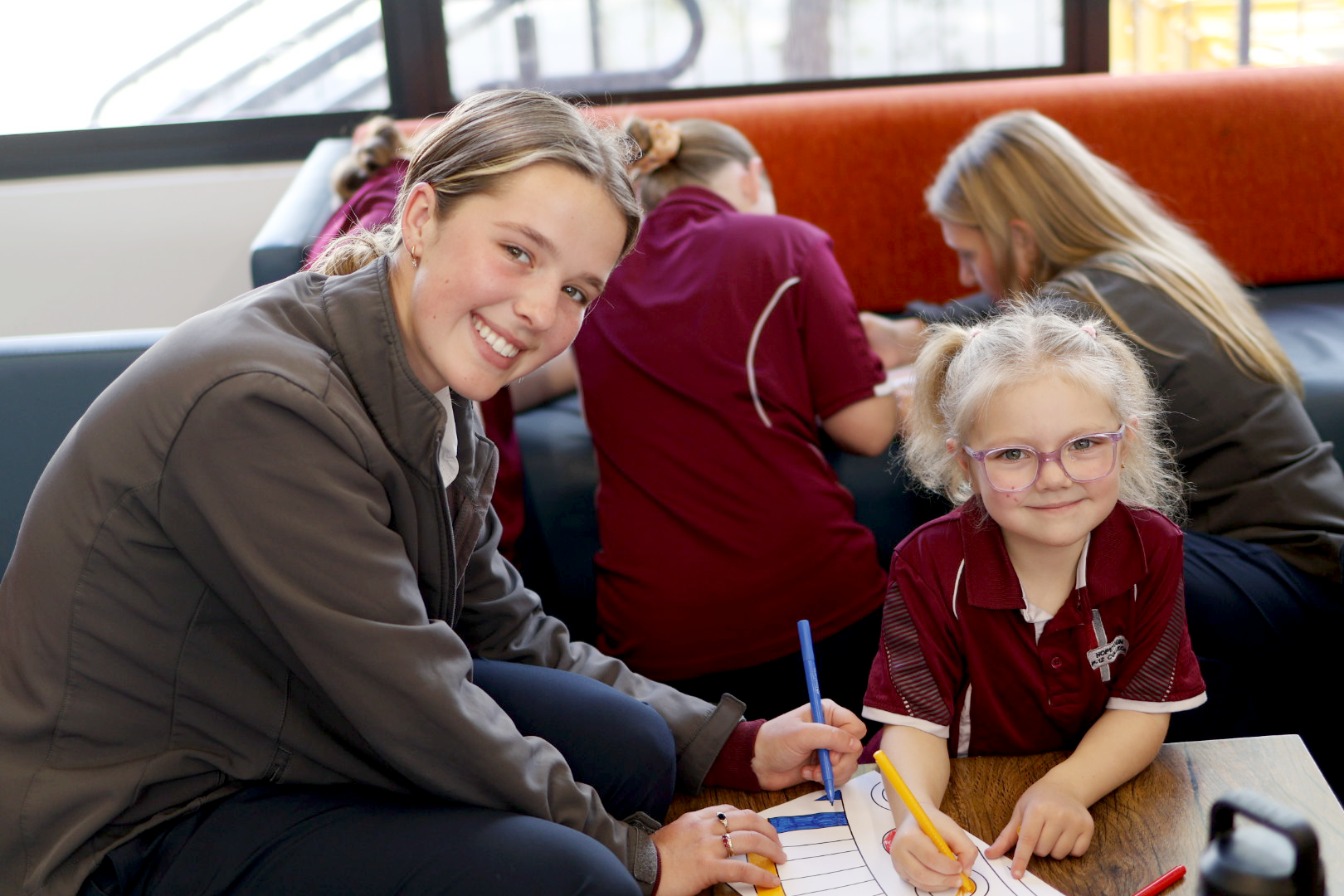 Isabella Huf and Maddison Murphy were among the students taking part in creative activities during Hopetoun P-12 College's NAIDOC Week celebrations.
