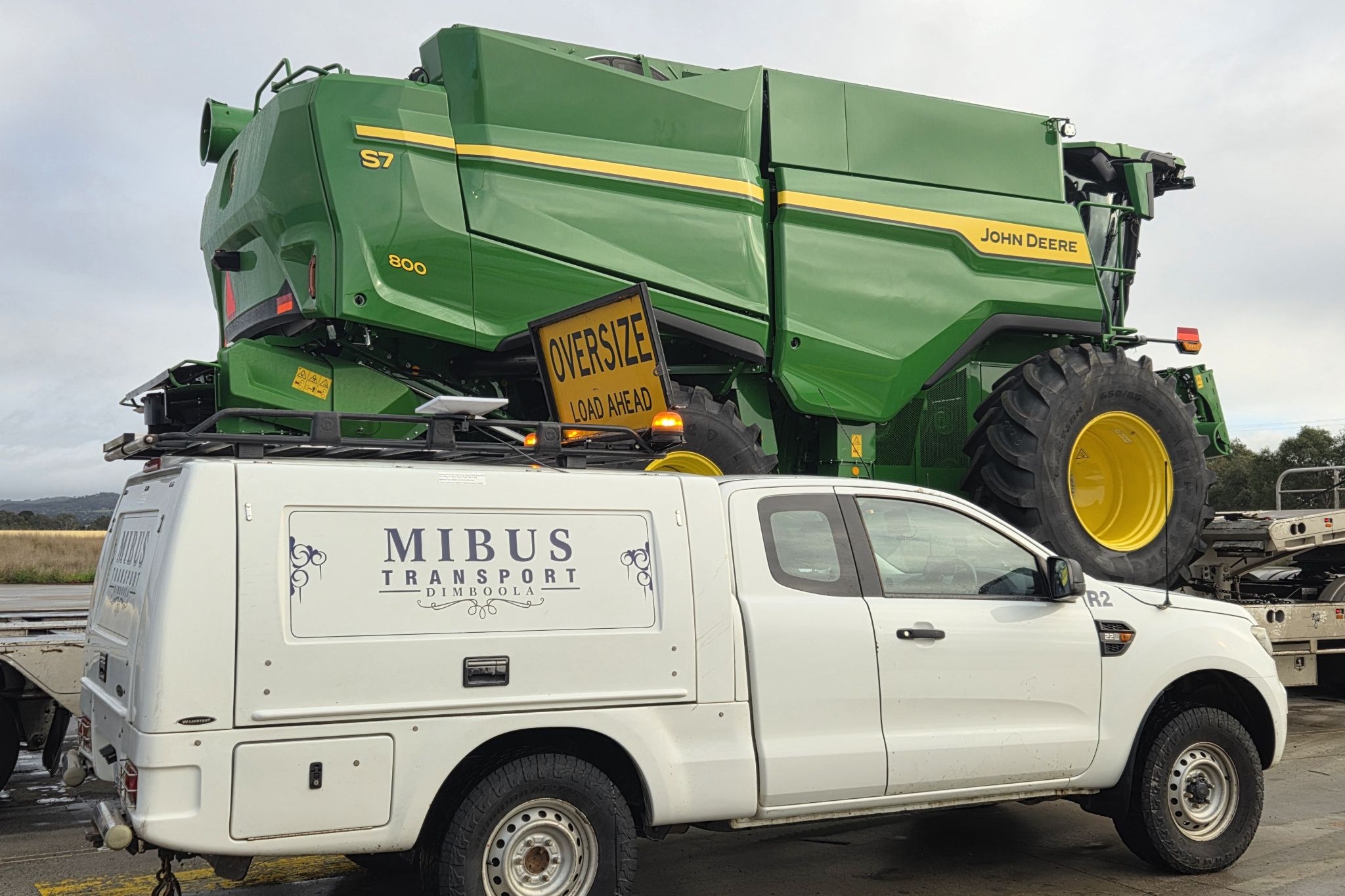 Mibus Transport Dimboola is a recognised specialist in oversized agricultural freight, delivering machinery and equipment throughout Australia. Photo credit: SUPPLIED
