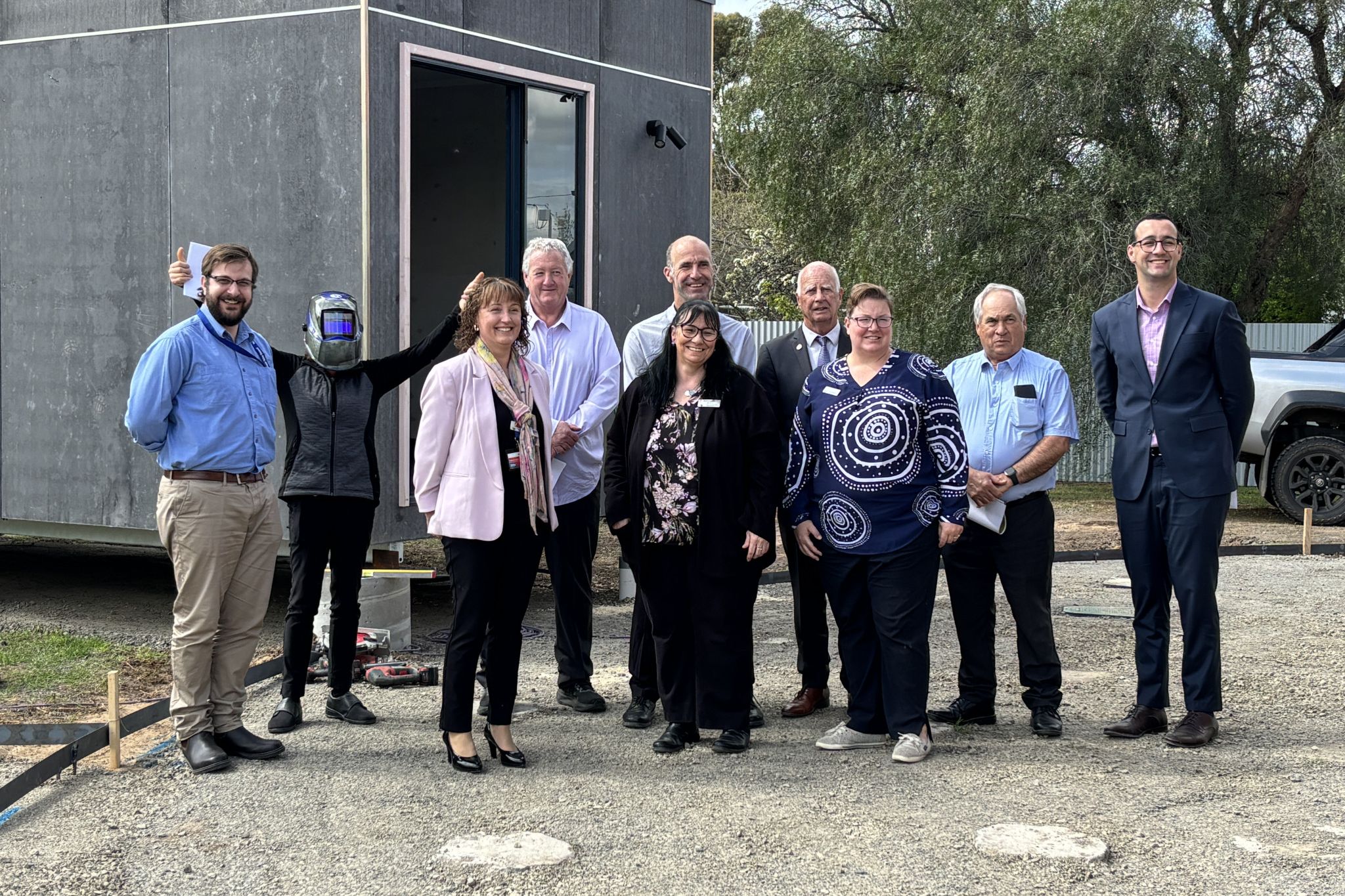 Yarriambiack Shire councillors and staff take a tour of the Courthouse to see the progress.. Photo: CAITLIN MENADUE