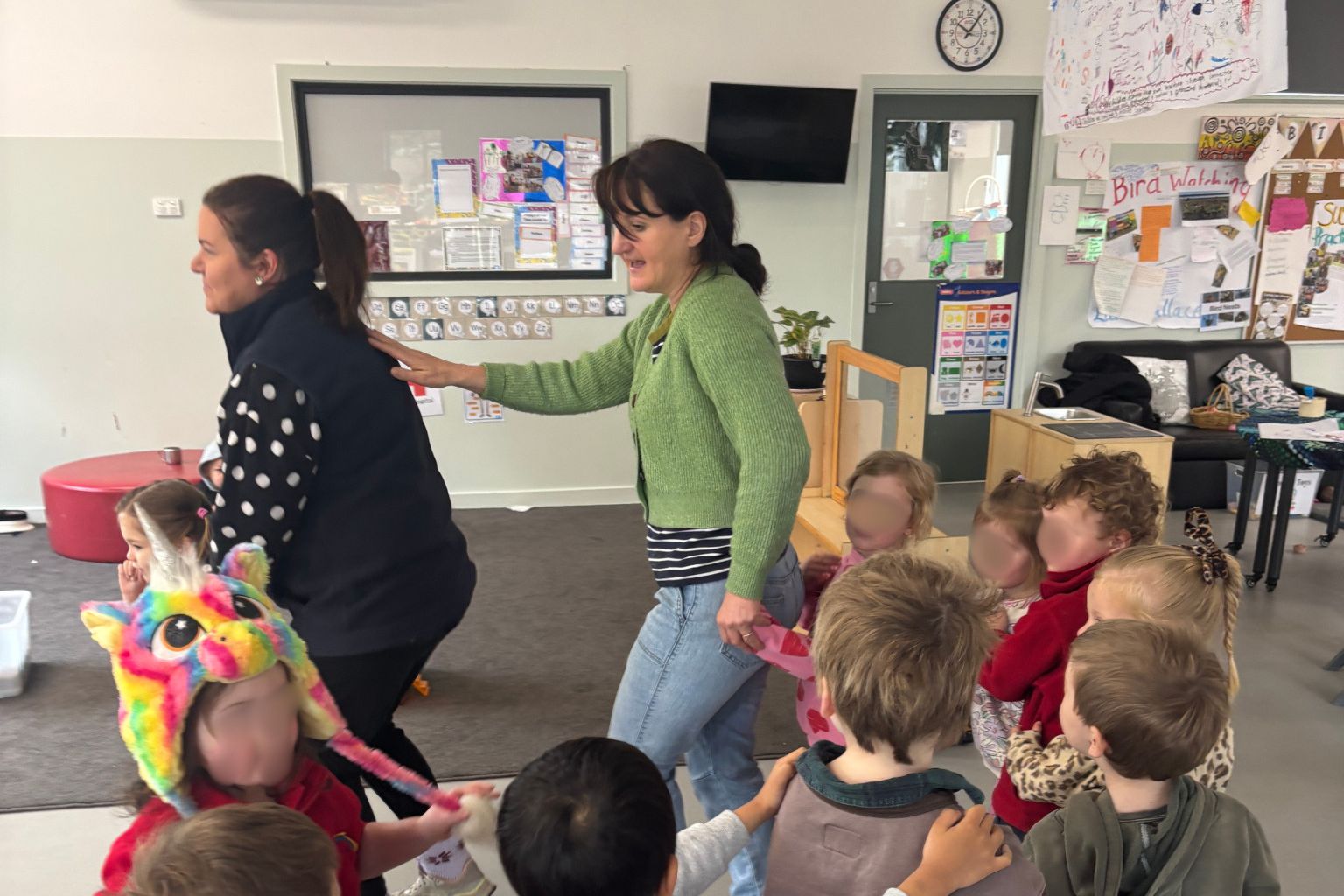 A conga line was among the movement activities enjoyed by children celebrating the Healthy Places Healthy Futures milestone. Photo credit: SUPPLIED