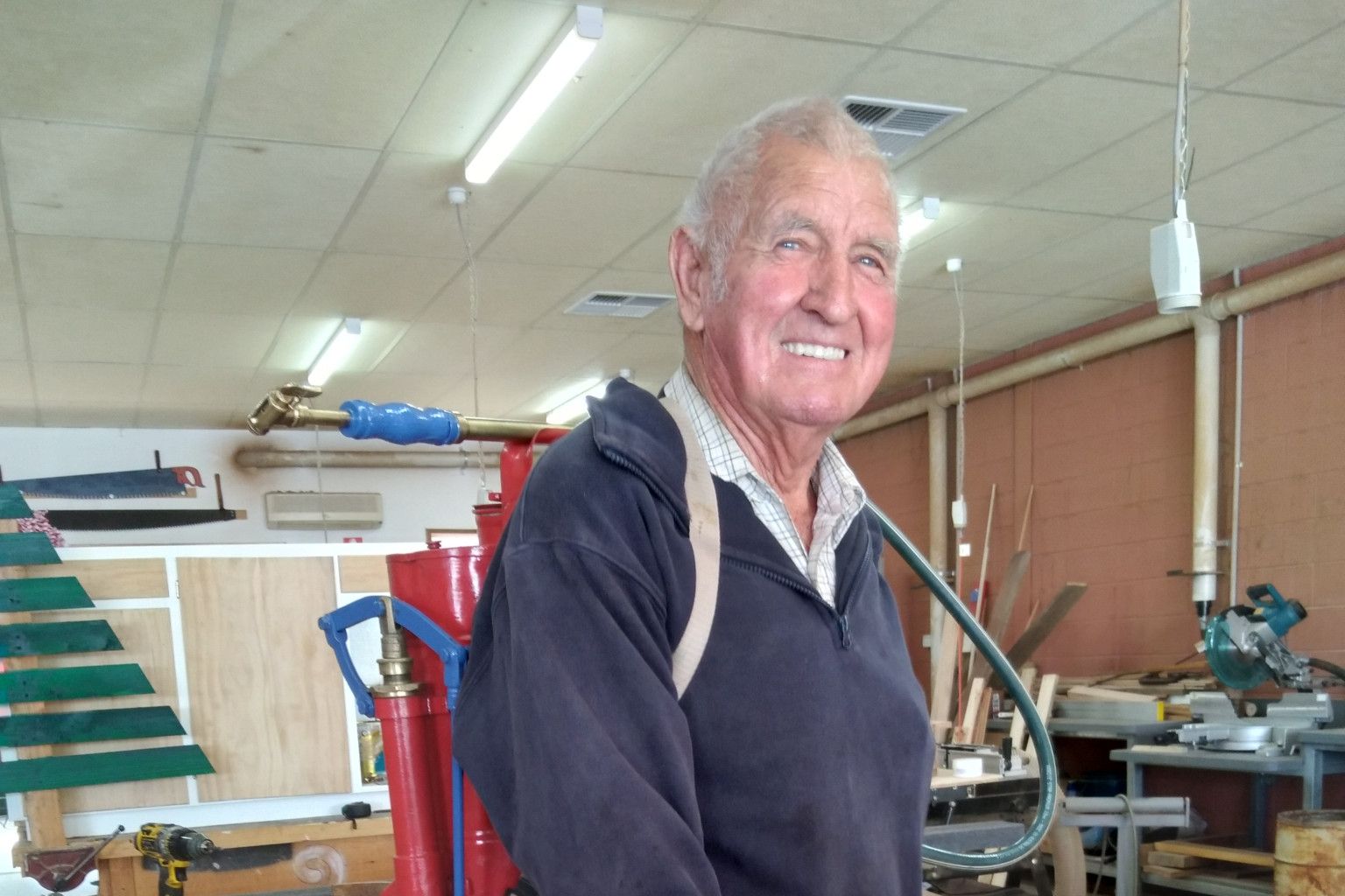 Hopetoun&rsquo;s very own all-rounder: From metalwork masterpieces to decades of CFA service, Austin Grace, pictured with his firefighting knapsack, has spent a lifetime giving back. Meet the man whose &ldquo;retirement&rdquo; never really happened.