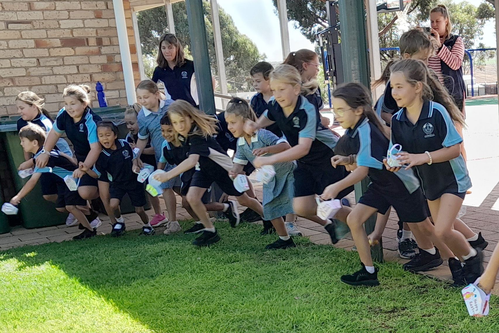 Scenes when the Easter egg hunt kicked off.