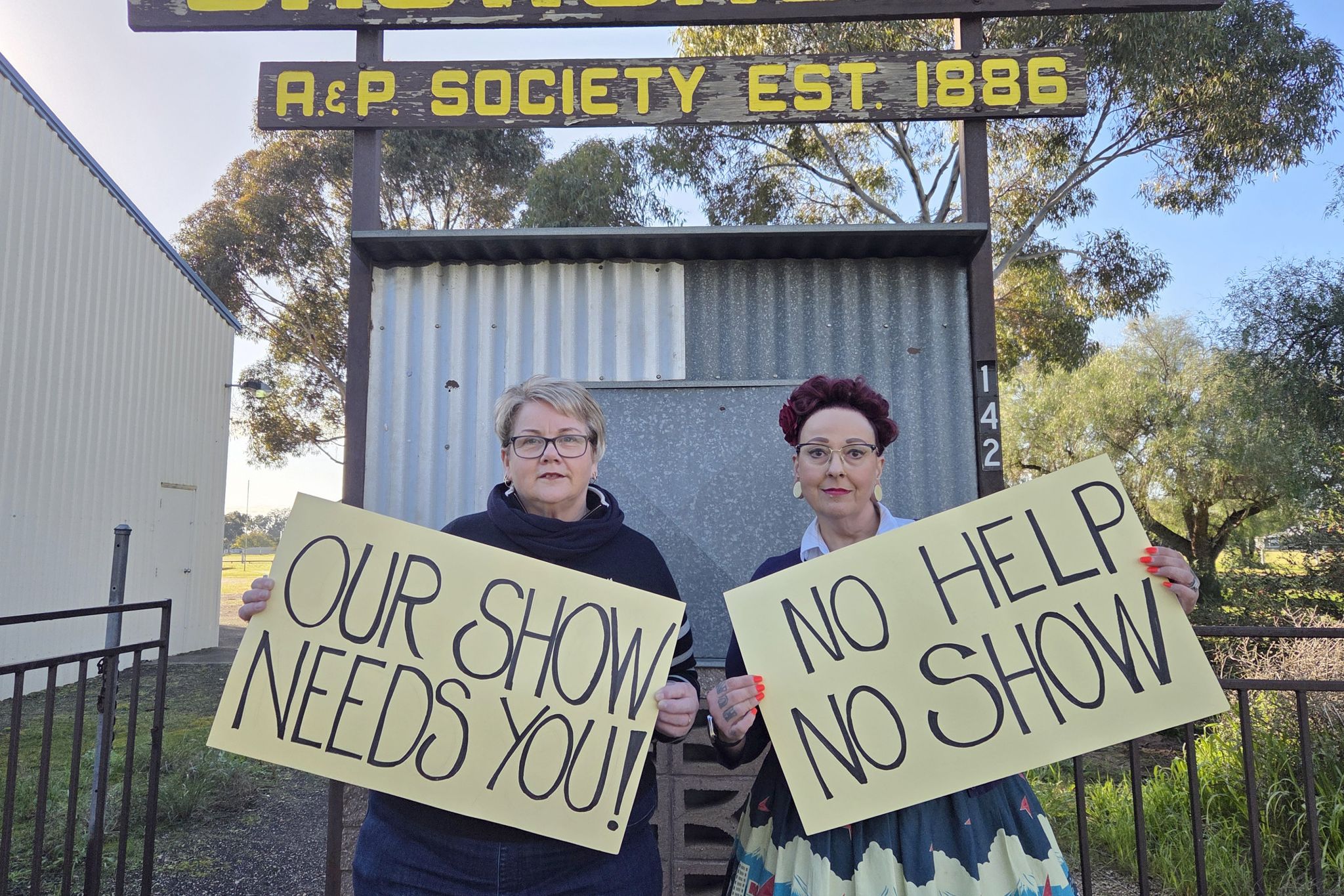 Committee member Sharlene McGinniss (left) and Warracknabeal A&P Society president Kristy Keys are urging the community to get behind the 137-year-old Warracknabeal Show by volunteering and attending the upcoming community meeting. Photo credit: DEE BALLINGER