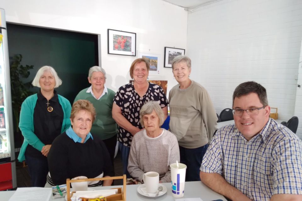 Pictured planning the carols are (L-R) standing Rev Susan Pearse, Margaret Mellington, Pam Clugston, Jenny Solly and seated Elaine Nitschke, Joy McLean and Pastor Lucas Matuschka.