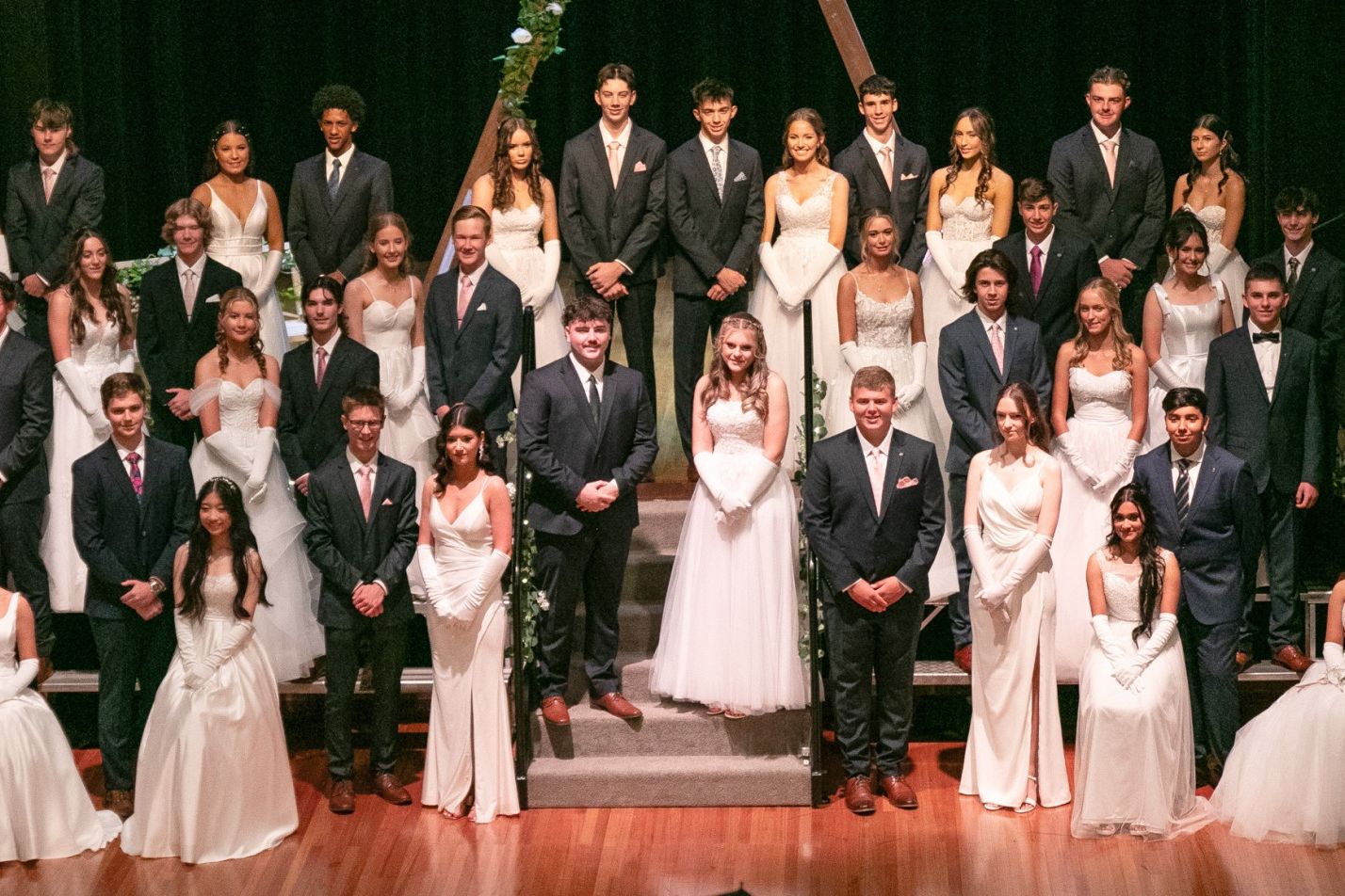 Horsham Holy Trinity Lutheran College Year 11 students present themselves for their deb set picture. CREDIT Matthew Pollack