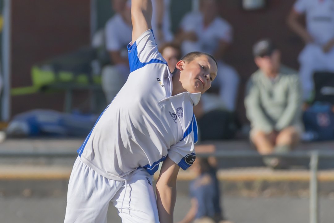 Chad Hartnett bowled a tight line and length. Photo: Shane Roberts.