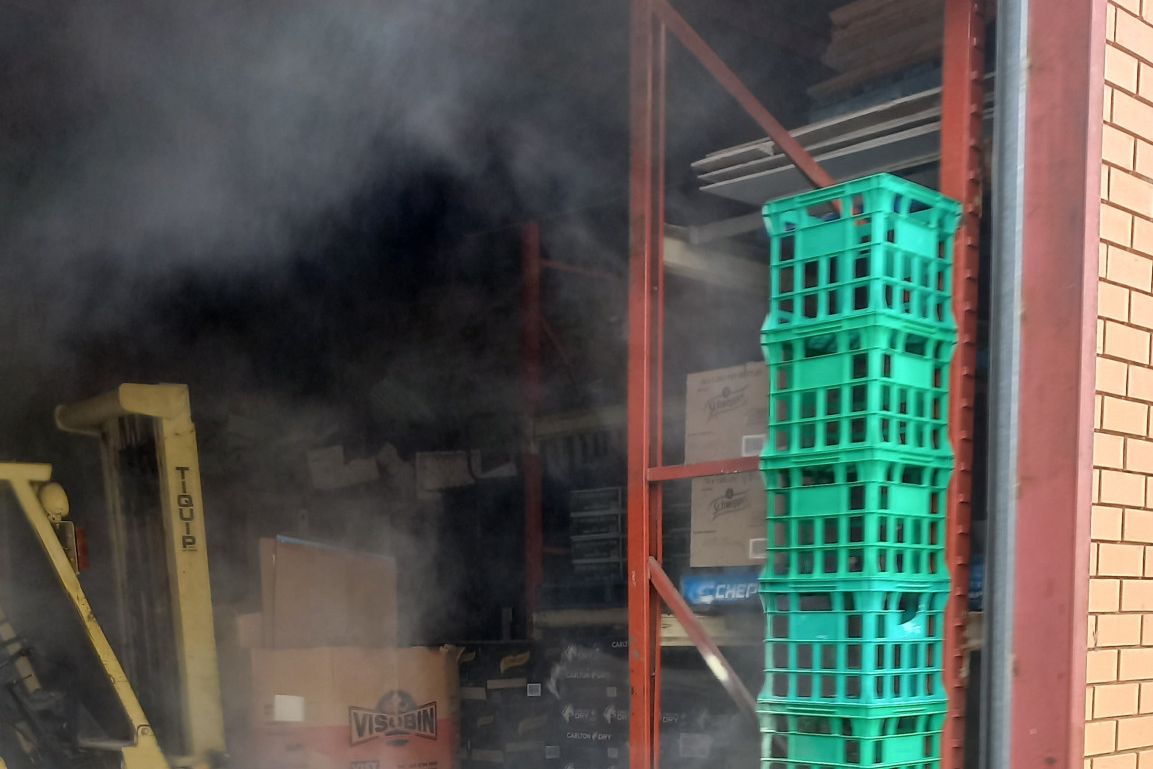 Thankfully, the small fire behind Warracknabeal Foodworks was quickly extinguished before it could spread. PHOTO Alison Ey