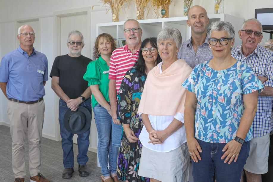 left to right: Yarrriambiack Shire Cr Graeme Massey, COM member Ross Barlow, Yarriambiack Shire CEO Tammy Smith, COM member Laurie Bester, Yarriambiack mayor Kylie Zanker, COM chair Sally Taylor, Cr Tom Hamilton, COM memeber Tina Davis, COM secretary/treasurer David Grigg