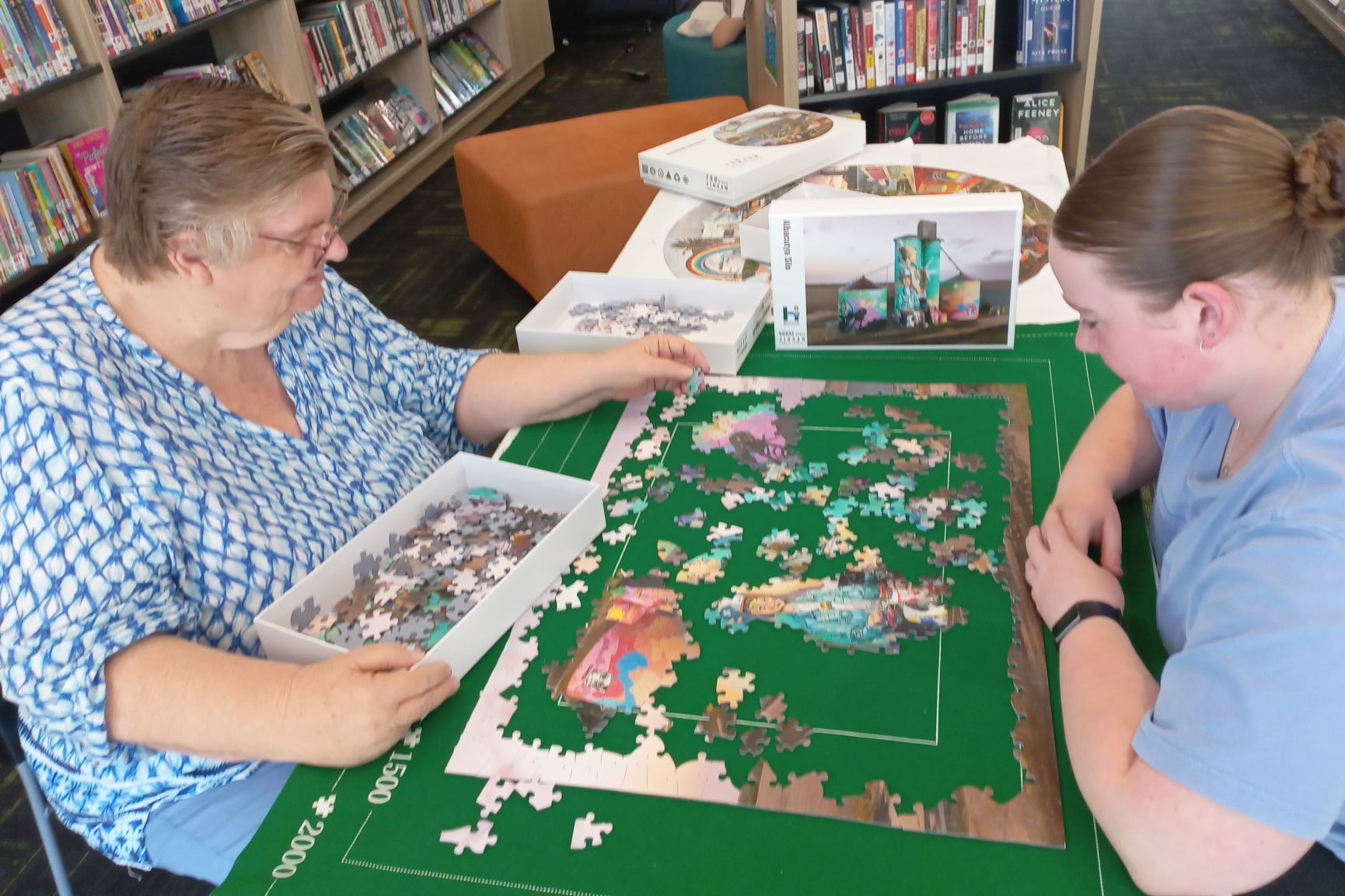 Heidi Smith and Lyn Rawle piecing together the Albacutya Silos puzzle.