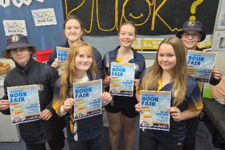 Year 7s Caidin Lambert, Lillia Sharp, Paige Williams, Madeline Lee, Abby Brassington and Eli McCarthy.