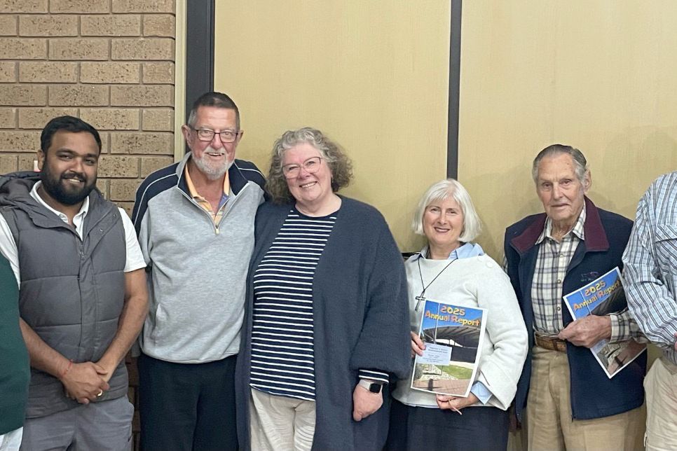 Pictured at the meeting - L-R: Allan Fenech, Sri Kasaram from the Meals Box Café, Chris Shadbolt, Jacqui James, Susan Pearse, Wilf Webster and Cr Chris Lehmann.