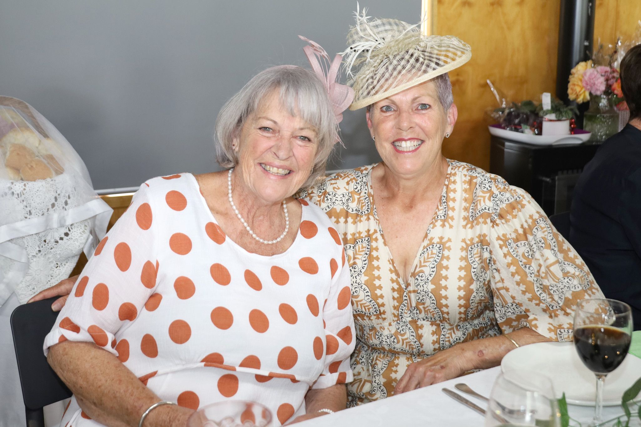 Hopetoun locals Kerry Seipolt and Michelle Edwards dressed up for the Oaks Day lunch at Lake Lascelles on November 6.