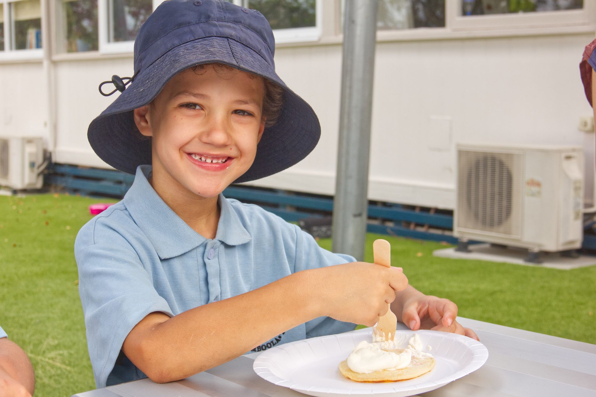 Grade 1 student, Matheus Pervoe, was loving every bite.
