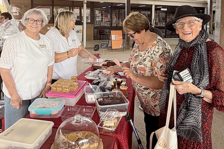 Hopetoun Red Cross president Val Carra with Pauline Robins, Glenda Hallam and Olive Wellington during the Cake Bake fundraising.
