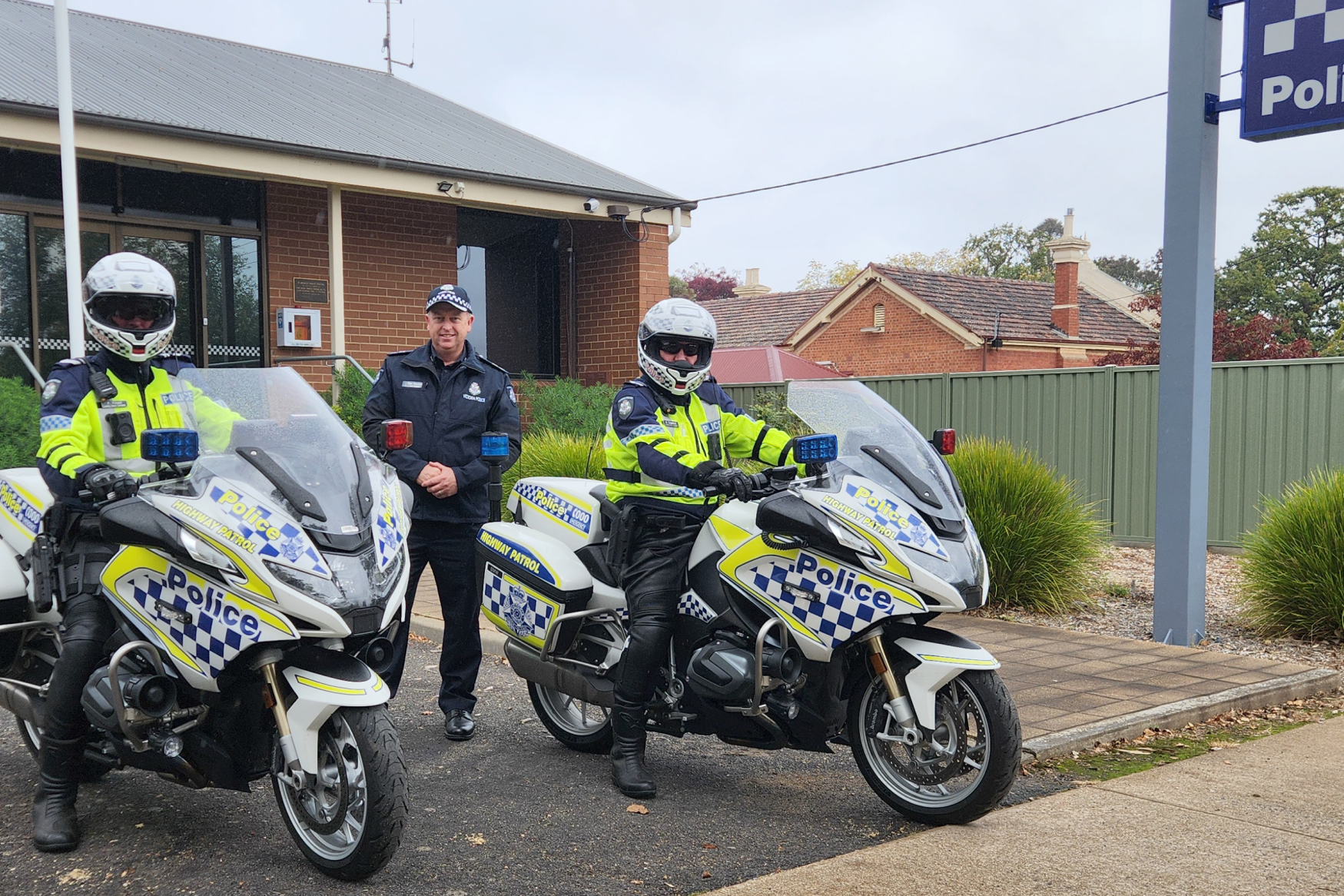 Western Region Divisional Superintendent Dan Davison (middle) said motorists can expect to see more police on the roads, with several solo bike units now actively patrolling across the region.
