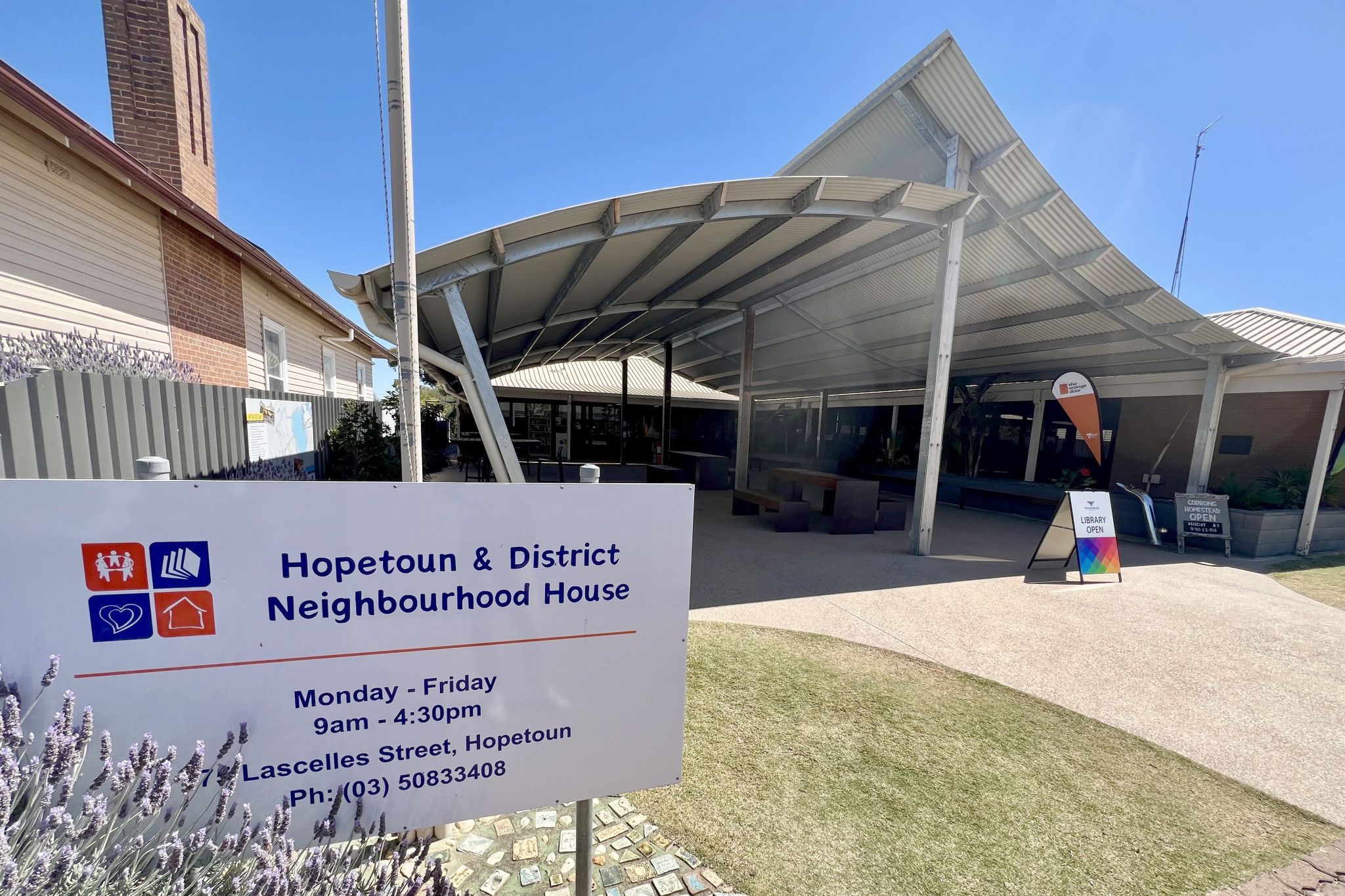Hopetoun & District Neighbourhood House manager Erin Paech welcome a $2250 grant from the Horsham Sports and Community Club to upgrade the community meeting room.