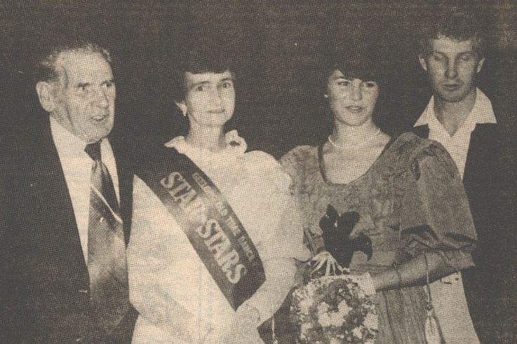 The 'Star' of the evening, Bessie Shields, and the winner of the Miss Teenager prize, Nola Hahnel, are pictured above with their dance partners.