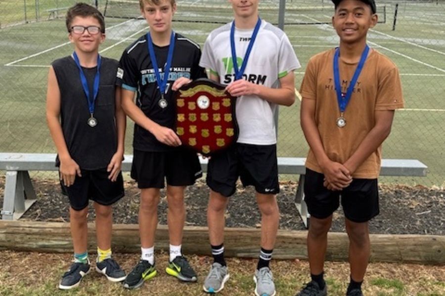 Winners (blue ribbon) from left to right &ndash; Kolby Bigham, Hugo Gould, Kane Bastin and Lawrenz McIntosh.
