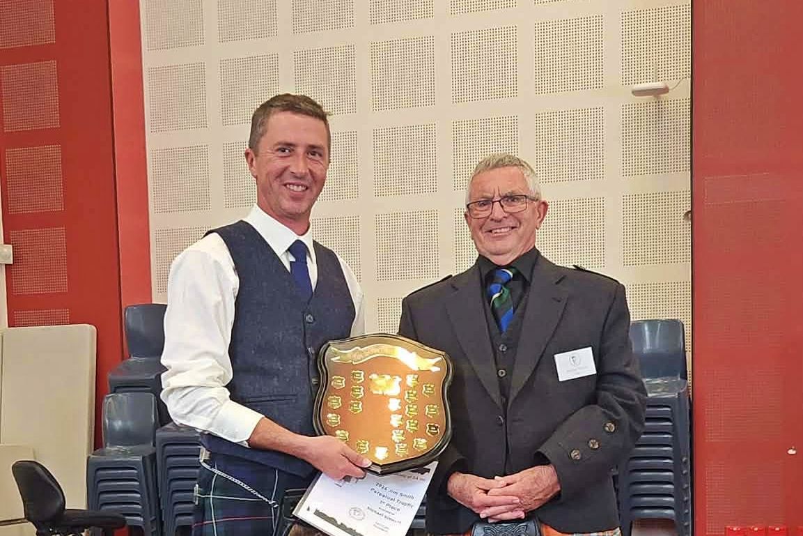 Horsham pipe major Michael Stewart (left) has struck gold, winning the C Grade category at the R U Brown Piobaireachd Society of South Australia in May.