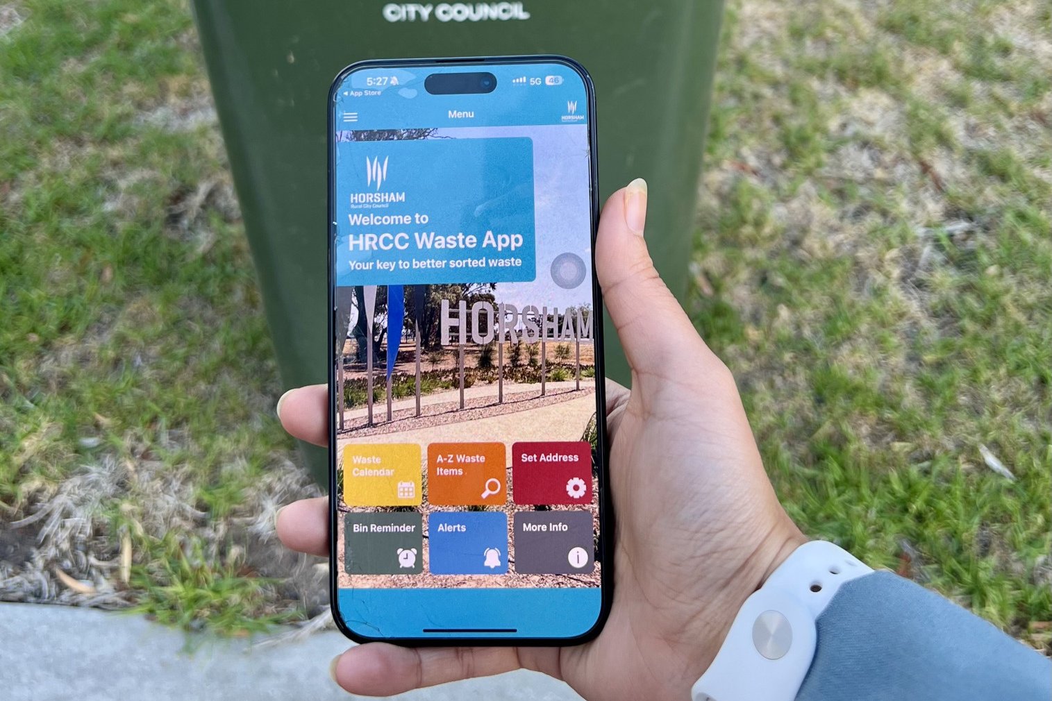 Horsham Rural City Council is encouraging everyone to download the newly launched 'HRCC Waste' app. Photo: TAYYAAB MASROOR