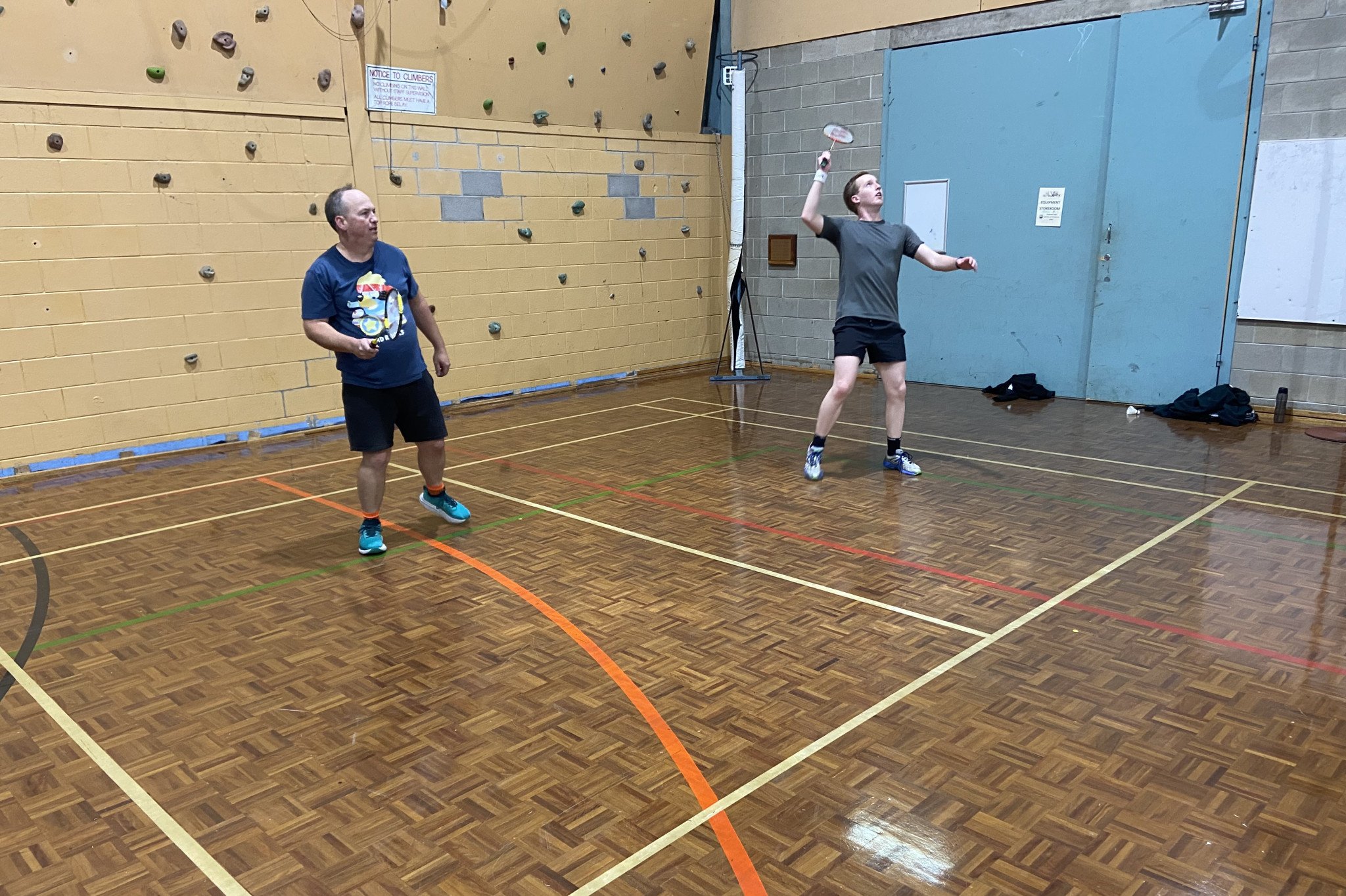 Paul Paterson and Jayden Robertson of Gryffindor in a doubles set against a Hogwarts pair.