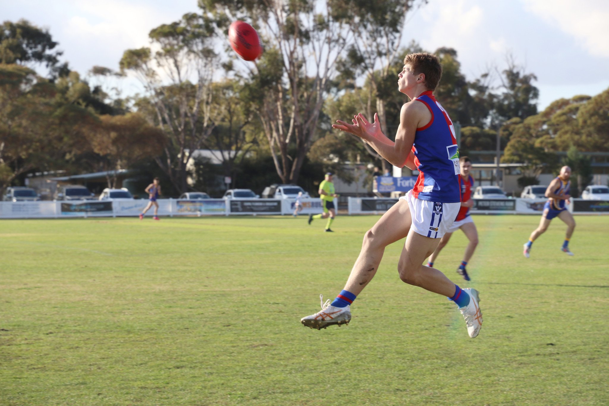 Rupanyup's Jimmy Finnigan gets ready to take a mark. PHOTO: JO HEMLEY