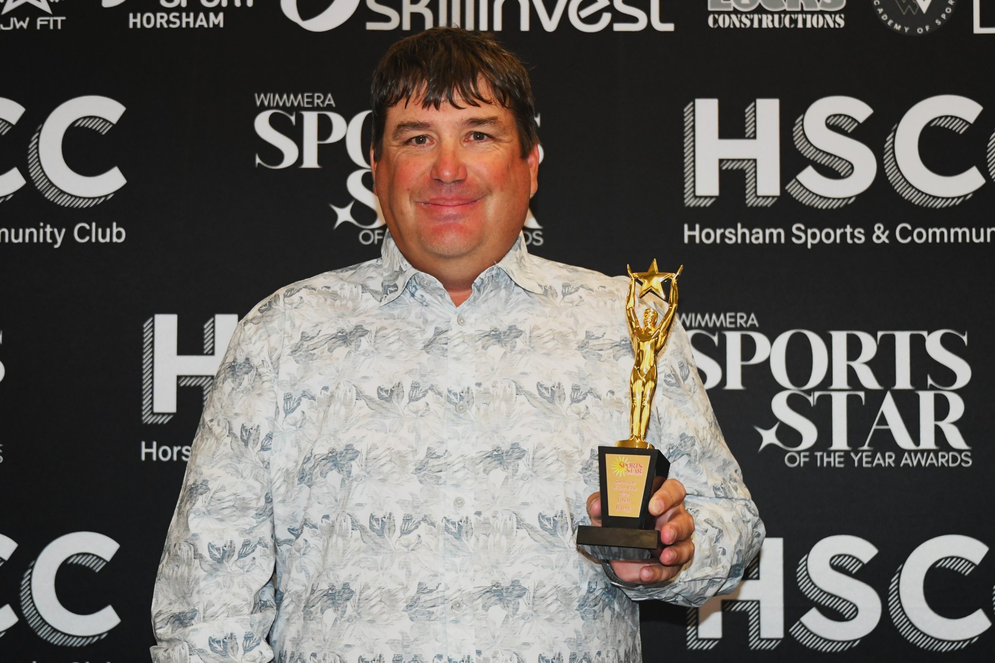 Josh Barry with his 2025 Wimemra Sports Star of the Year trophy.