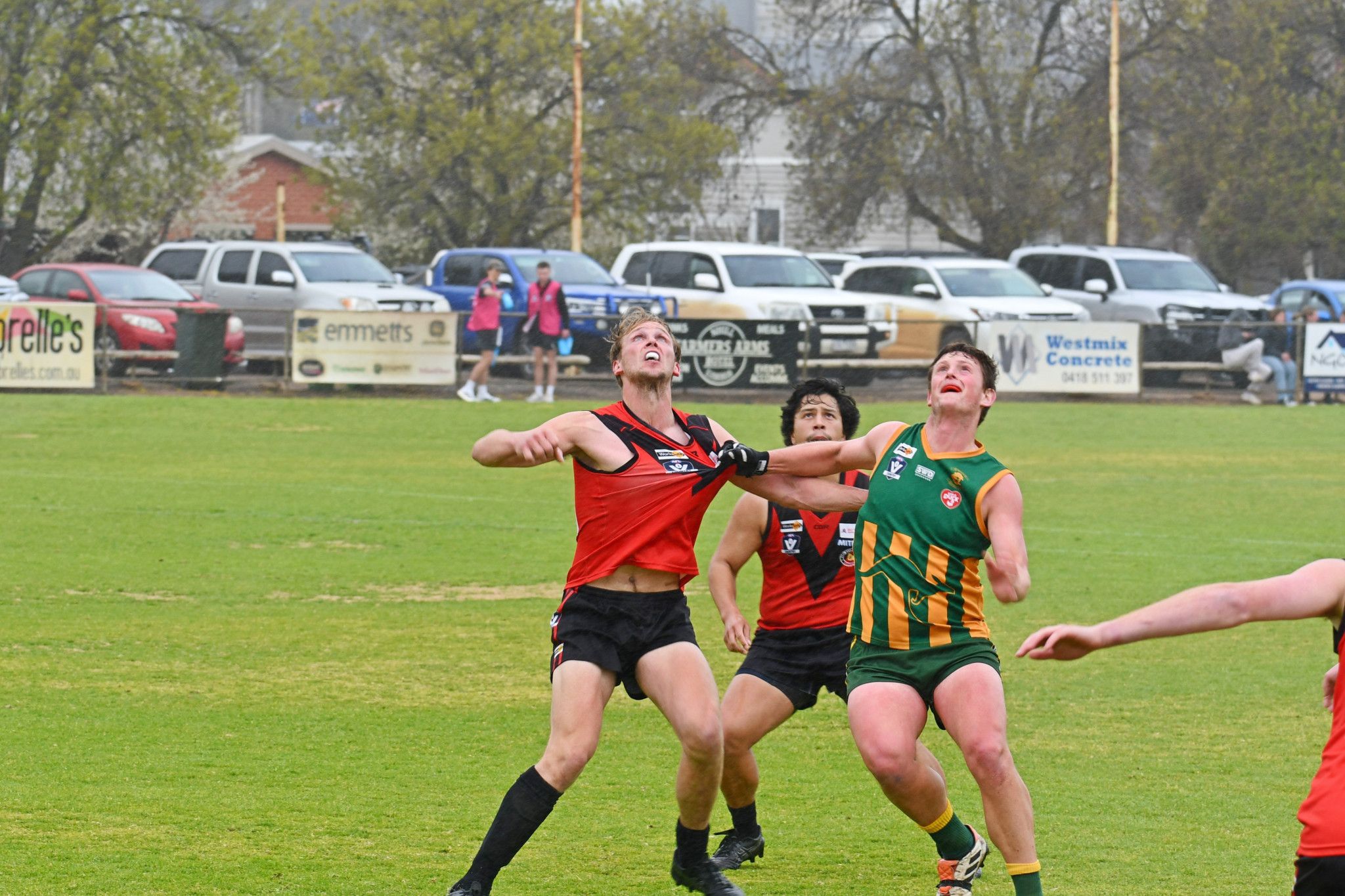 Laharum is set to welcome several new players for the 2026 HDFNL season, including former Dimboola ruckman Pat MacDonough. MacDonough (pictured right) is seen here contesting a position with Stawell's Josh Fowkes.
