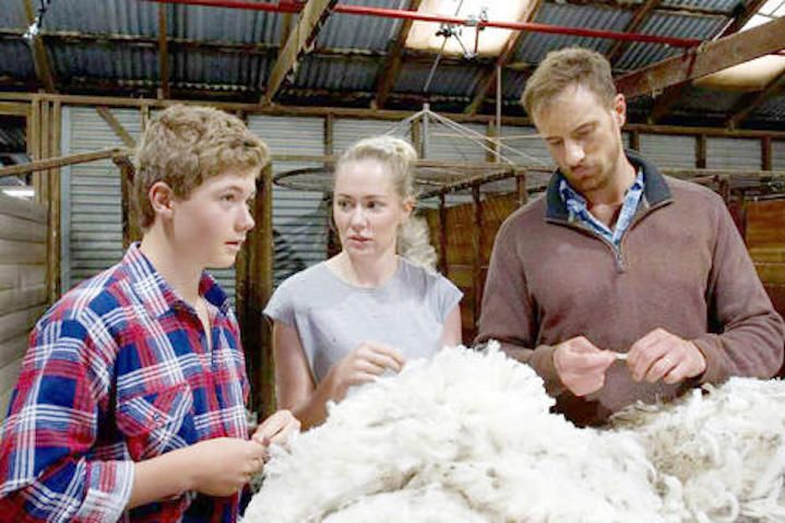 Leila McDougall with fellow cast members.
