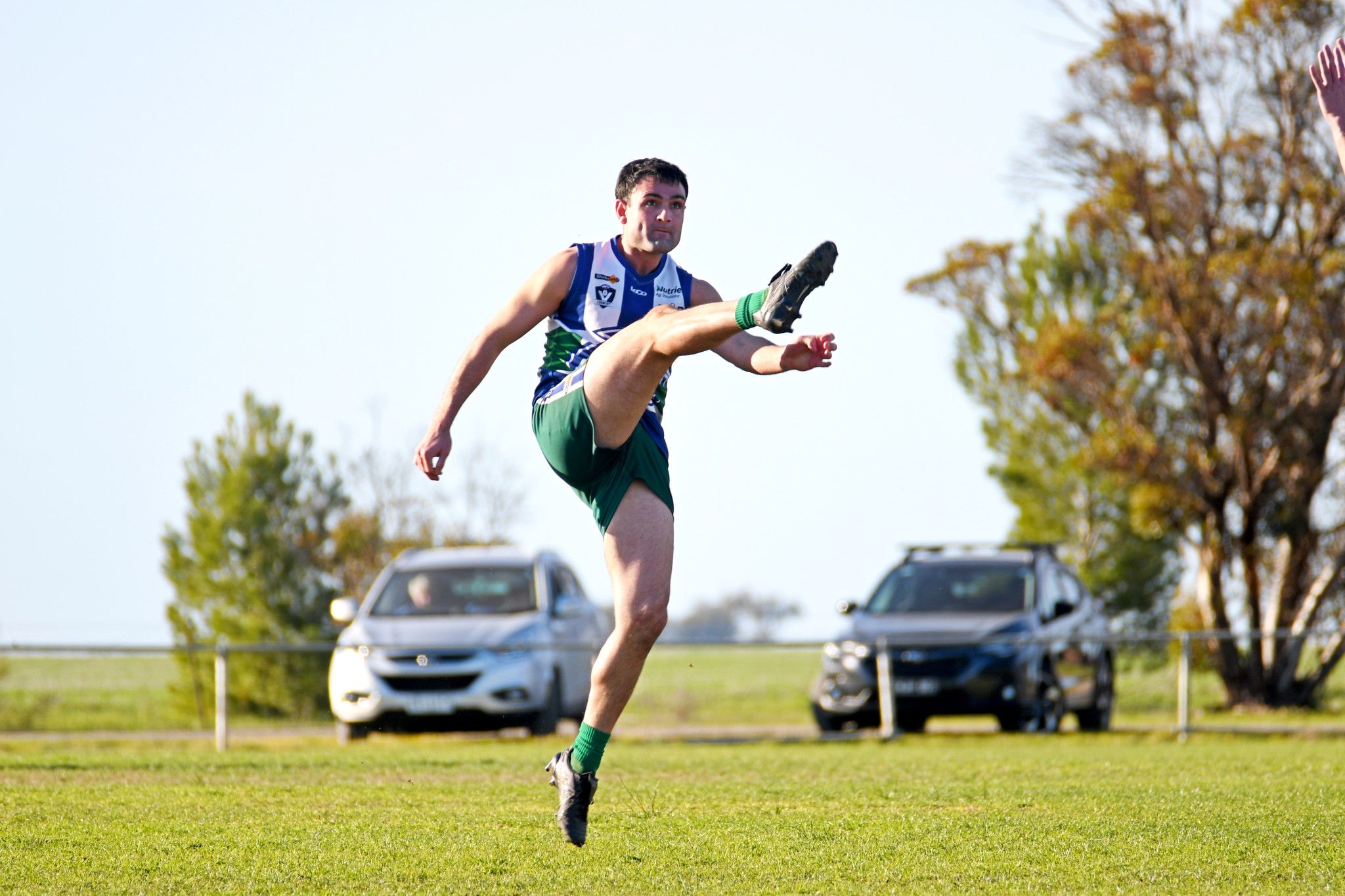 Kaniva Leeor United's Lochie Eats kicked seven goals in the Cougars' 46-point victory over Kalkee. Picture by BEN FRASER.