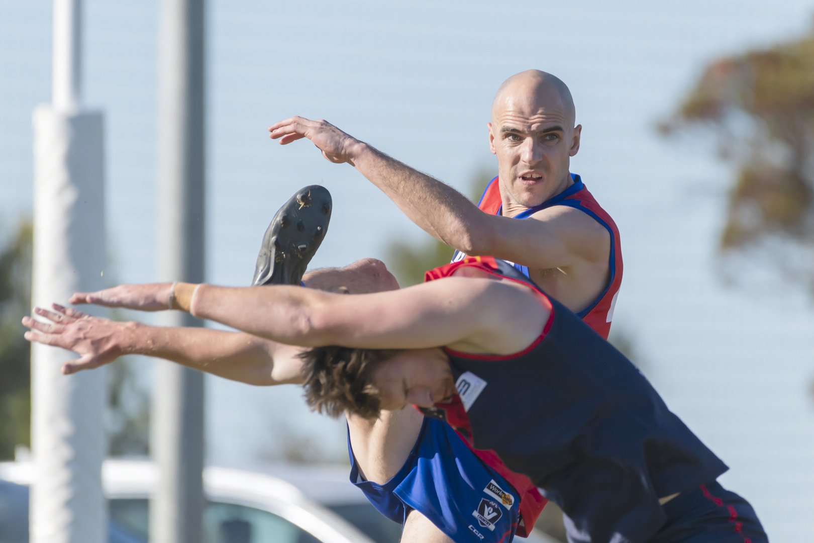 Kalkee's Matthew Magee gets a kick away. PHOTO: SHANE ROBERTS