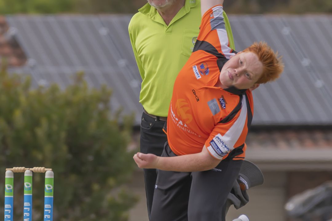 Oliver Holland bowling.