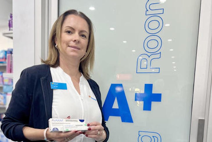 Pharmacist Carlie Streeter pictured with a travel vaccine, which is a part of the expanded pharmacy services across the Wimmera. Photo: TAYYAAB MASROOR