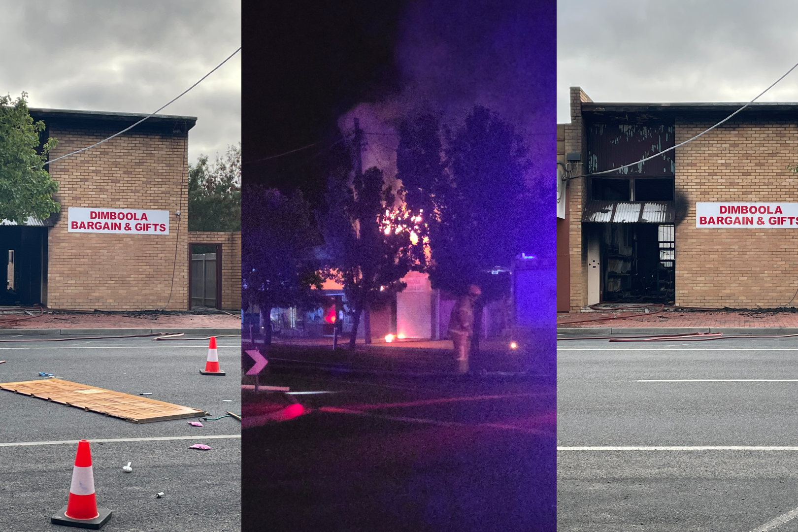 Authorities are investigating a suspicious overnight fire that destroyed a Lloyd Street shop in Dimboola. Picture: Kim Pederson