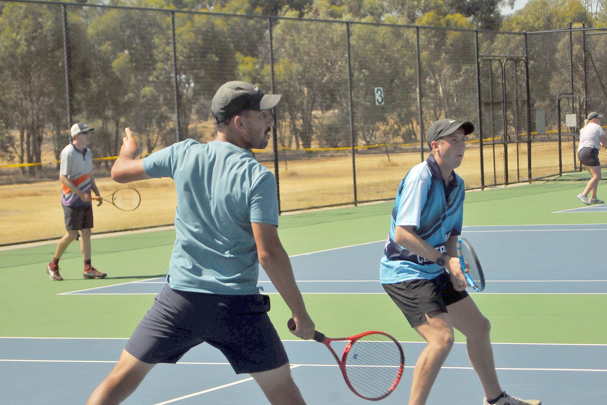 Reece Harman and Matt Jones in their 8-6 win over Logan Casey and Aaron Jennings.