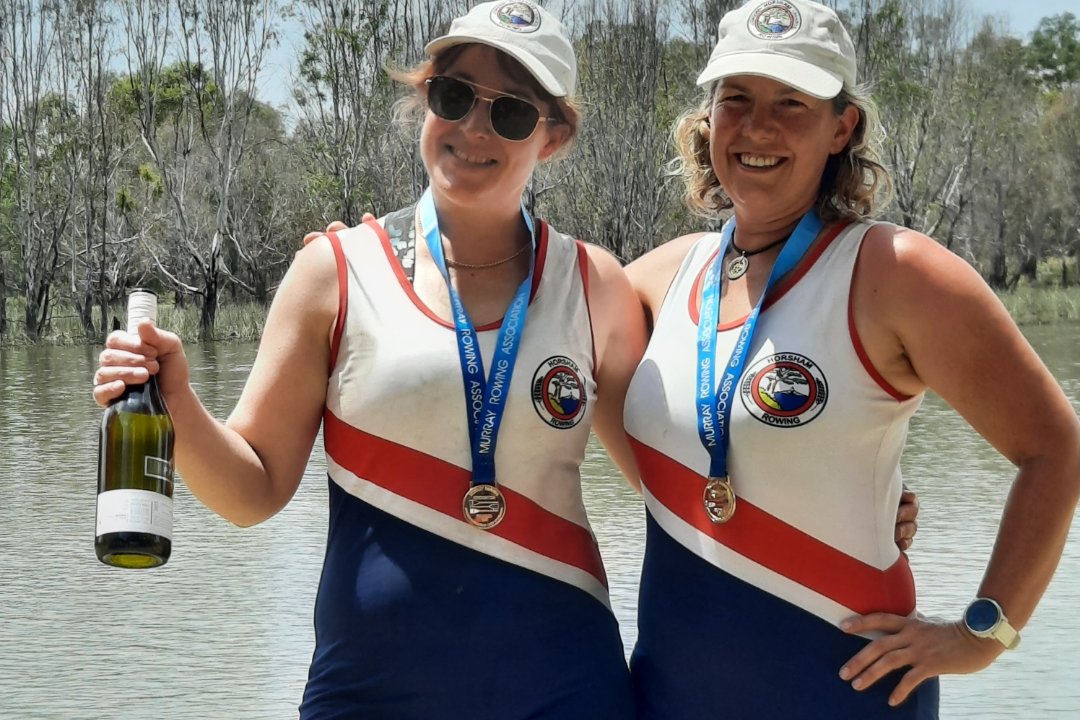 Sarah Tottenham (left) and Sally Marcroft following their victory.