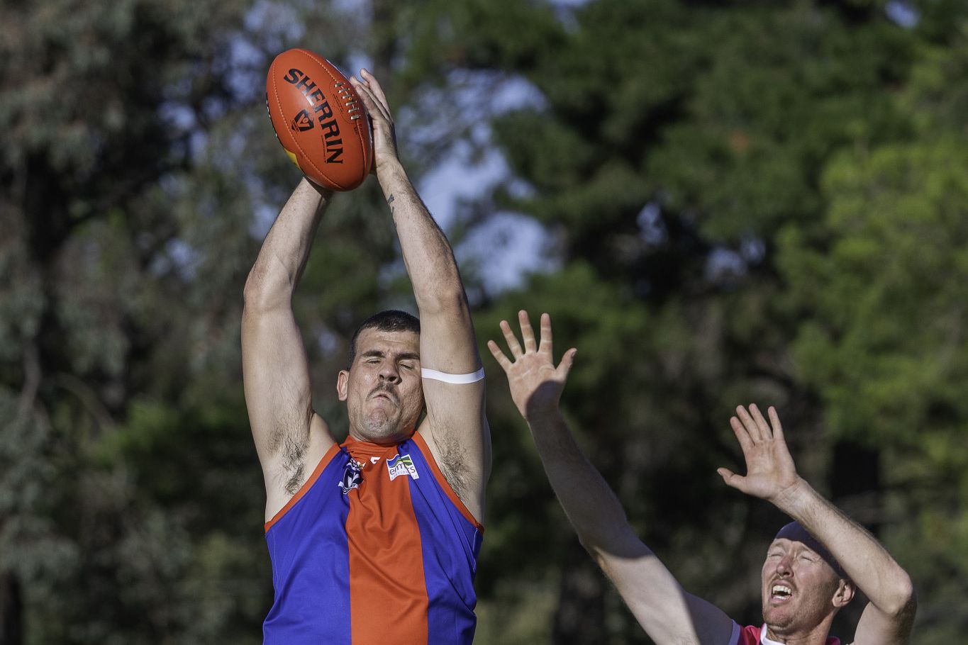 Rupanyup’s Jesse Jesson goes up for the mark.