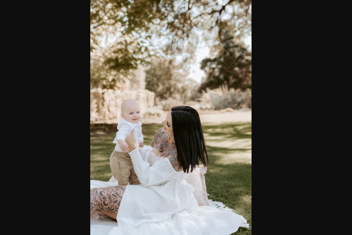 Samantha Hicks, pictured with son Dusty, never gave up on her dreams of becoming a mother, despite a long battle with endometriosis. Photo: Gemma Wilson at Her Creative Soul Photography