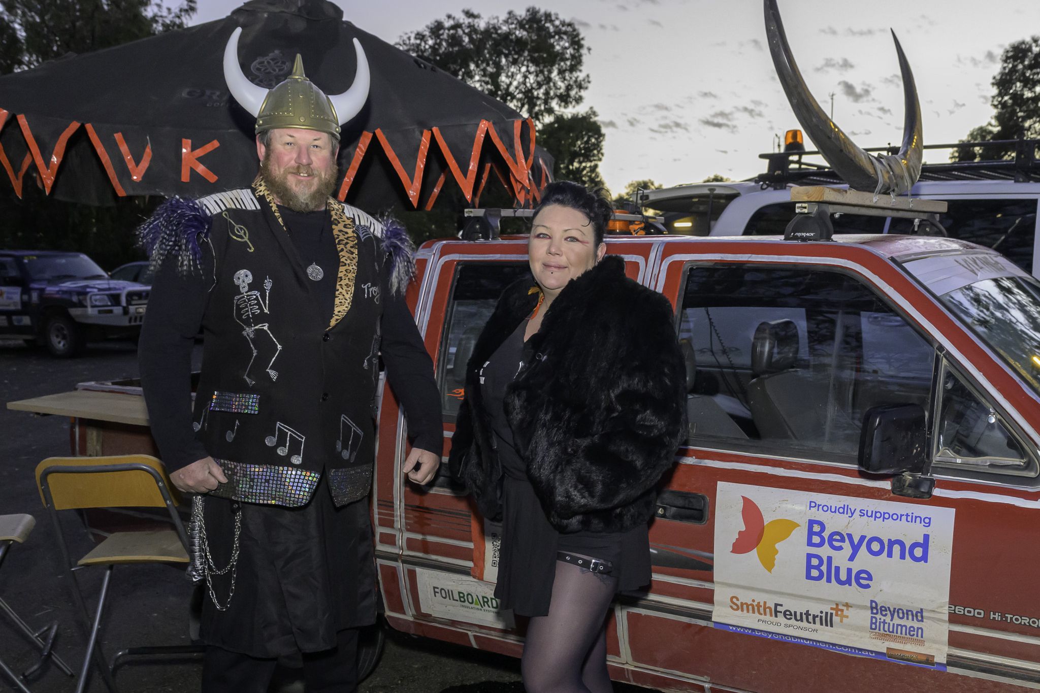The Viking team, Troy Cannon and Shelz Hamann at the Beyond Bitumen Rally. Photo: ROBIN WEBB