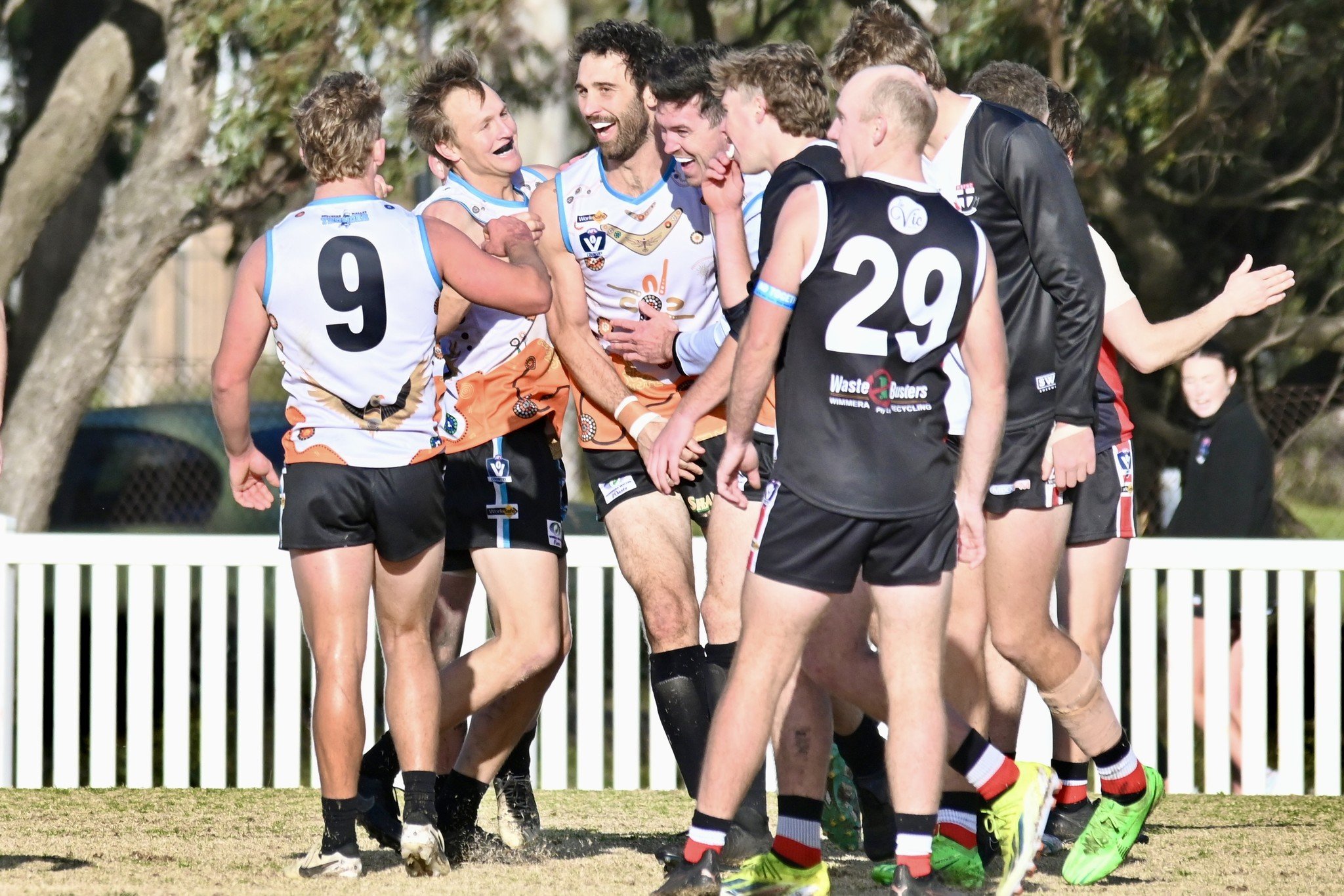 The Thunder celebrate a goal. PHOTO: GEORGIA WARD