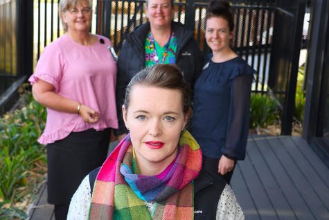 Marie Coffey with her palliative care team