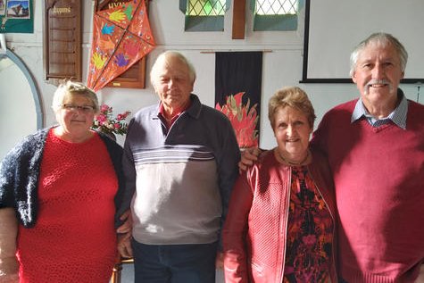 Joan and Jim Harmer celebrate 55 years of marriage with Wayne and Elaine Nitschke who are celebrating 40 years.