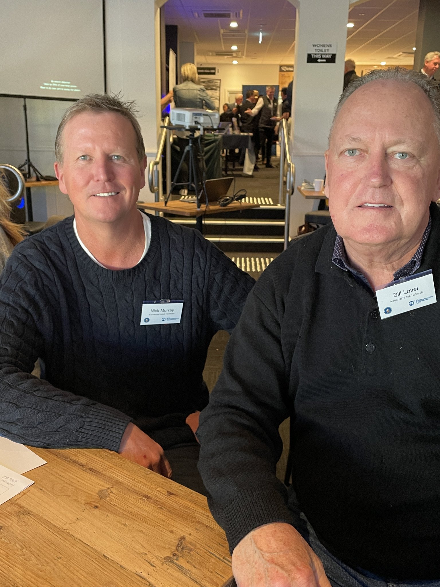 Nick Murray of Horsham's Exchange Hotel and Bill Lovel of Natimuk's National Hotel.