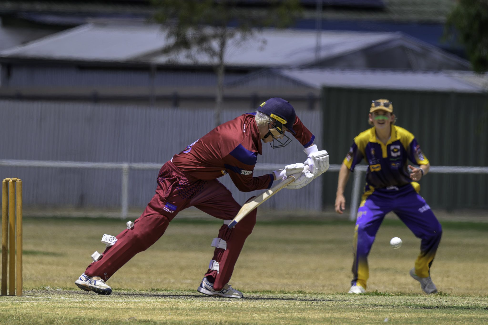 Phoenix Hopper gets on the front foot against the Colts. Hopper finished with 46 runs and also took three wickets with the ball to help his side to victory. Photo by ROBIN WEBB.