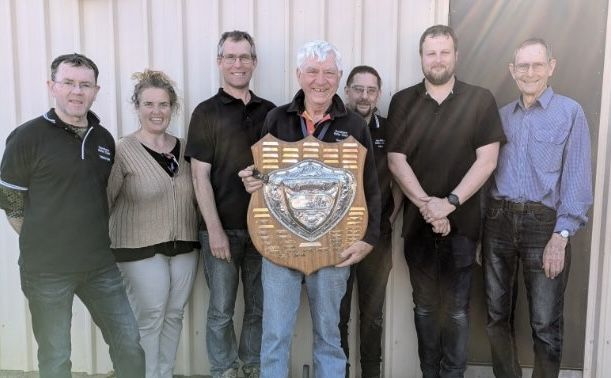 Horsham Rifle Club winning team members. L to R: Trevor Heinrich, Marianne Tellbach, Paul Rudolph, Geoff Evans, Craig Arnel, Keith Pennicuik, and Andy Rodolph. Absent were Hedley Hair and Amanda Rudolph.