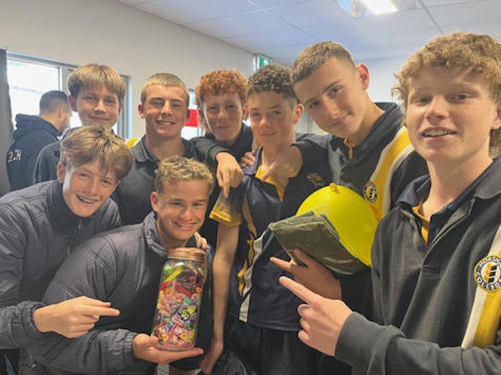Link Smith wins the jar of lollies from Empire Youth and promises to share them with all his mates! Photo: EMILY FRIEDRICHSEN