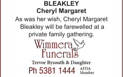 Bleakley, Cheryl Margaret Funeral Noticepdf 1